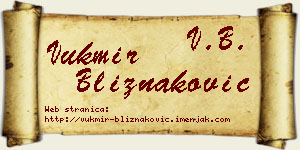 Vukmir Bliznaković vizit kartica